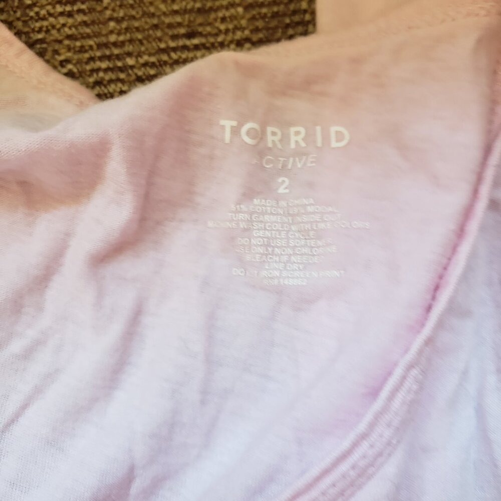 Torrid Active Palm Tree Pink Tank 2 - Picture 4 of 4